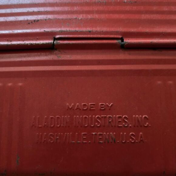 VTG Aladdin Industries Metal Dome Snap Buckle Red Lunch Box - Picture 7 of 11